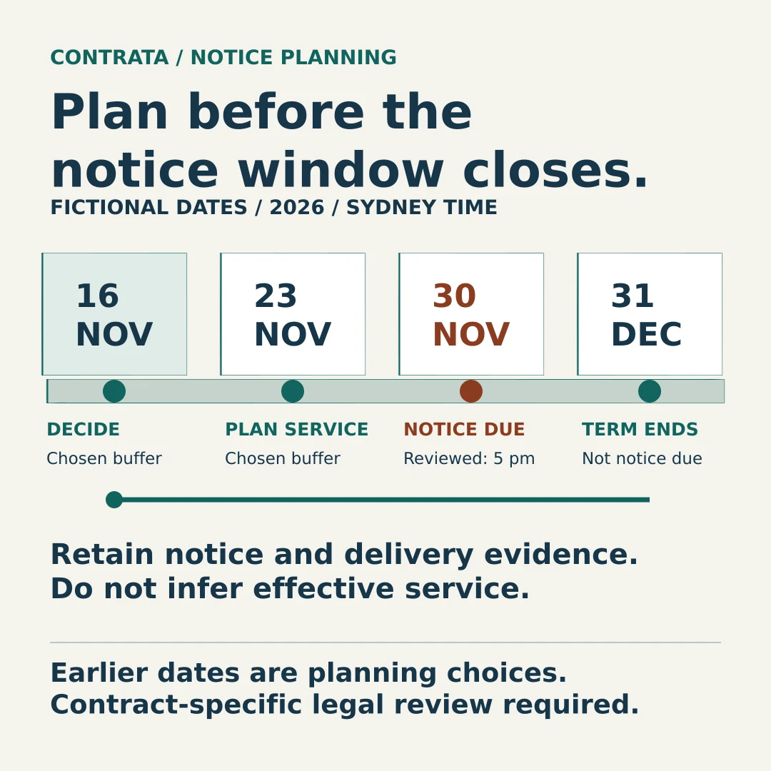 Static overview: Work backwards from your supplier contract notice deadline